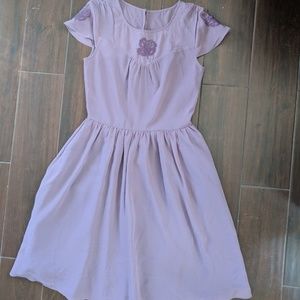 Purple back buttoned dress